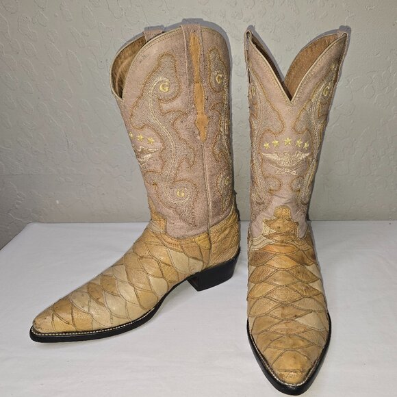 El General 1901 Exotic Skins Patchwork Western Cowboy Boots Men's USA Size: 8.5 - Picture 8 of 13